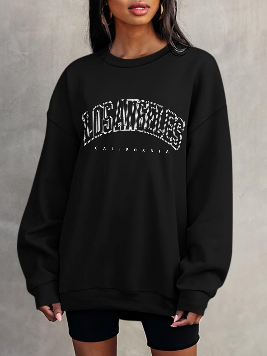 Women’S Casual Letter Graphic Print Long Sleeve Oversized Sweatshirt Tunic Tops Creweck Loose Tee T Shirts