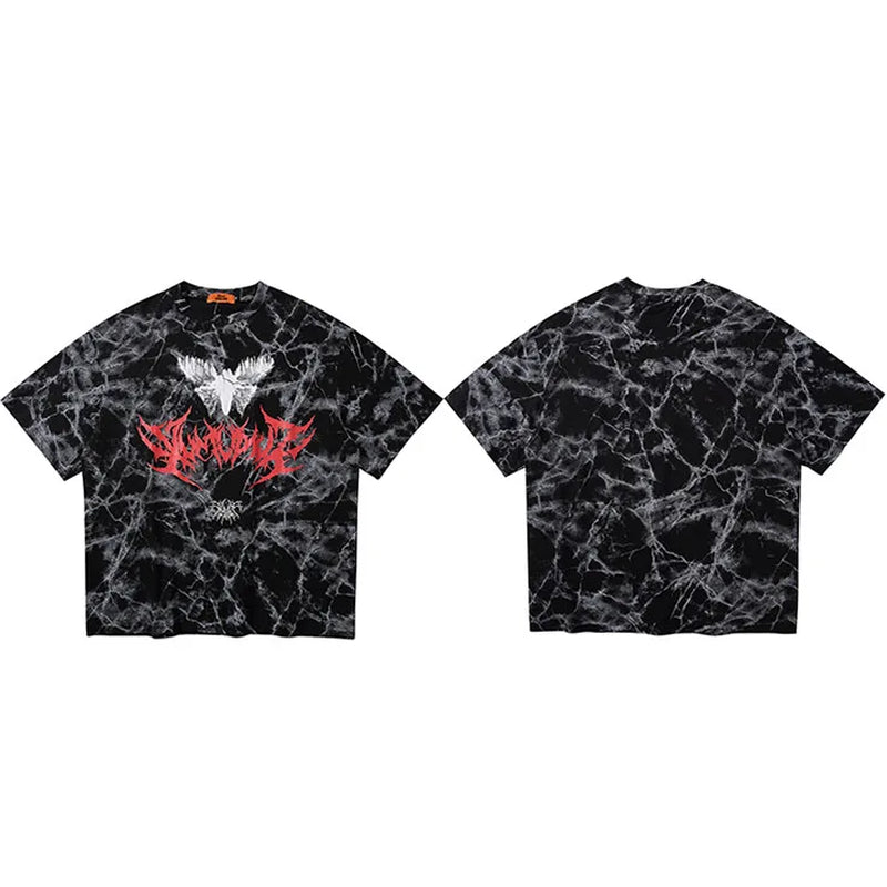 Hip Hop T Shirt Men 2025 Streetwear Oversize Dark Style Tshirt Short Sleeve Cotton Loose T-Shirt Summer Clothes Street Wear New