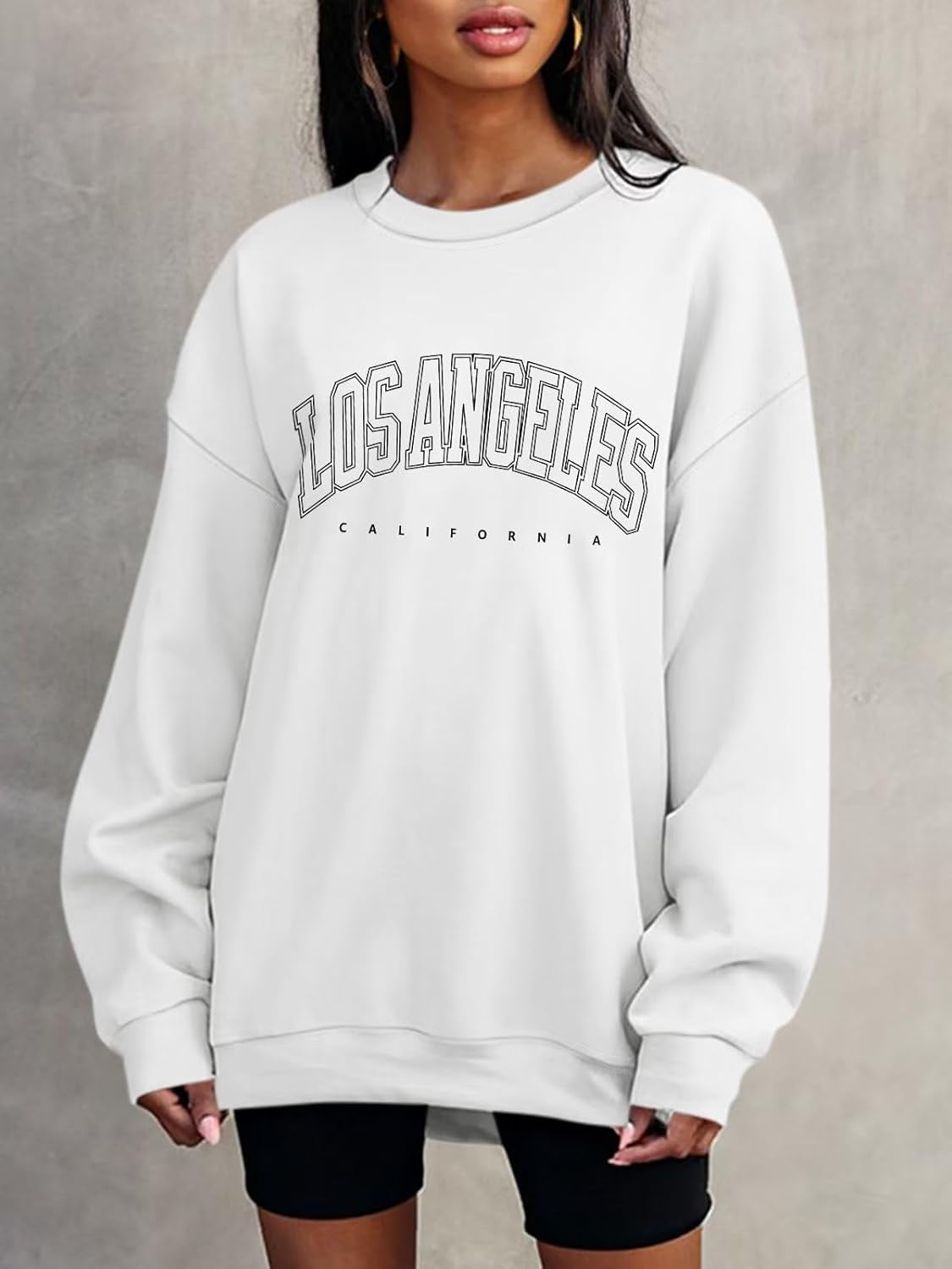 Women’S Casual Letter Graphic Print Long Sleeve Oversized Sweatshirt Tunic Tops Creweck Loose Tee T Shirts