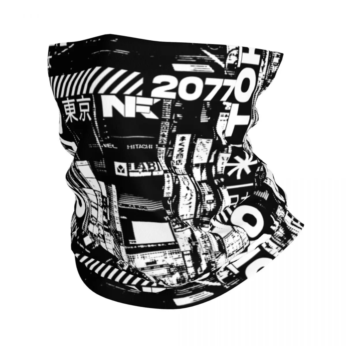Custom Japanese Tokyo Techwear Bandana Neck Gaiter for Hiking Running Wrap Scarf Future Tech Street Wear Style Balaclava Warmer