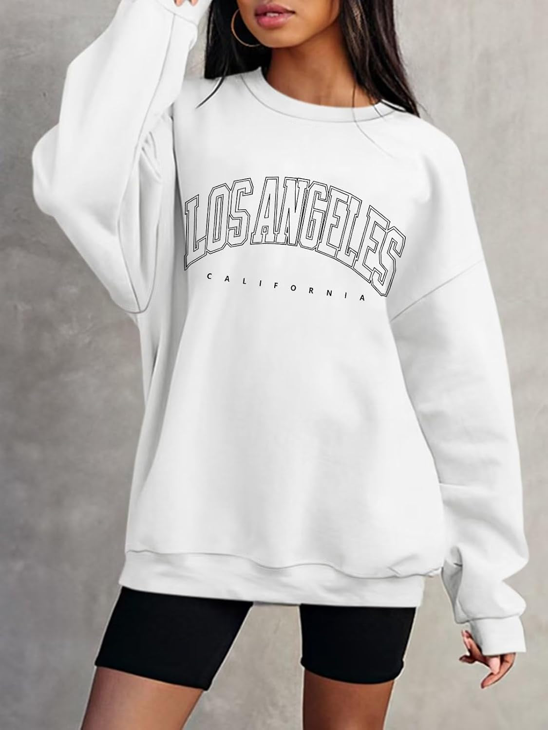 Women’S Casual Letter Graphic Print Long Sleeve Oversized Sweatshirt Tunic Tops Creweck Loose Tee T Shirts