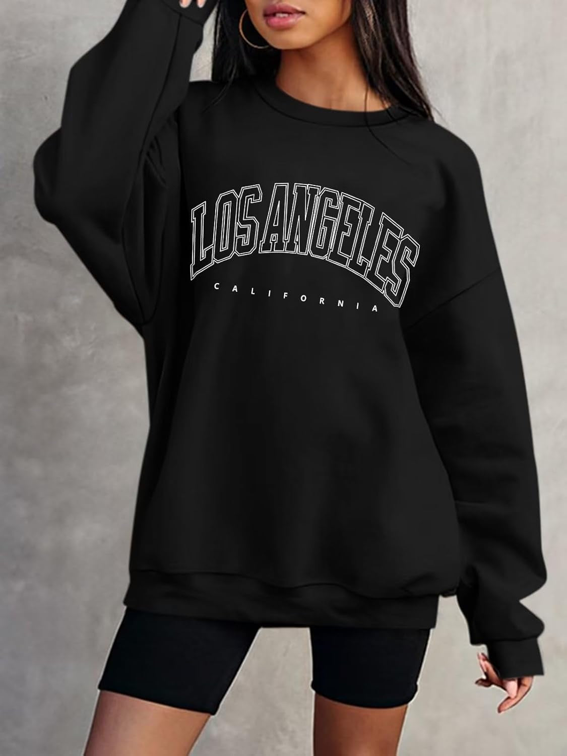 Women’S Casual Letter Graphic Print Long Sleeve Oversized Sweatshirt Tunic Tops Creweck Loose Tee T Shirts
