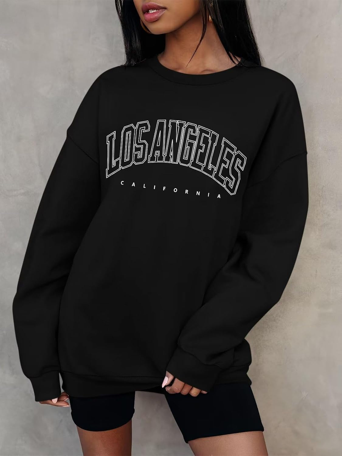 Women’S Casual Letter Graphic Print Long Sleeve Oversized Sweatshirt Tunic Tops Creweck Loose Tee T Shirts