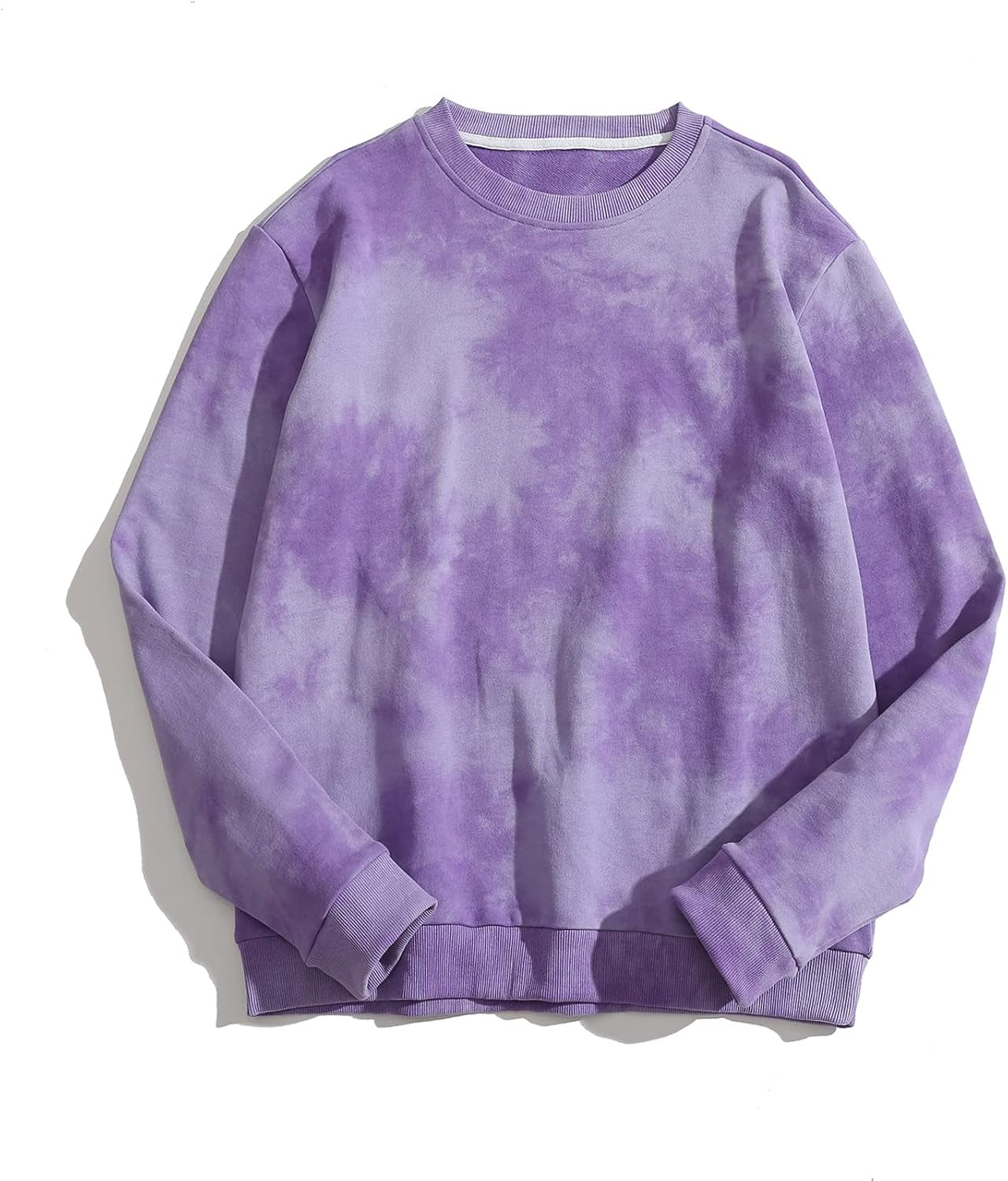 Womens Tie Dye Loose Pullover Sweatshirt Fashion Tops Long Sleeve Oversized Jumper L