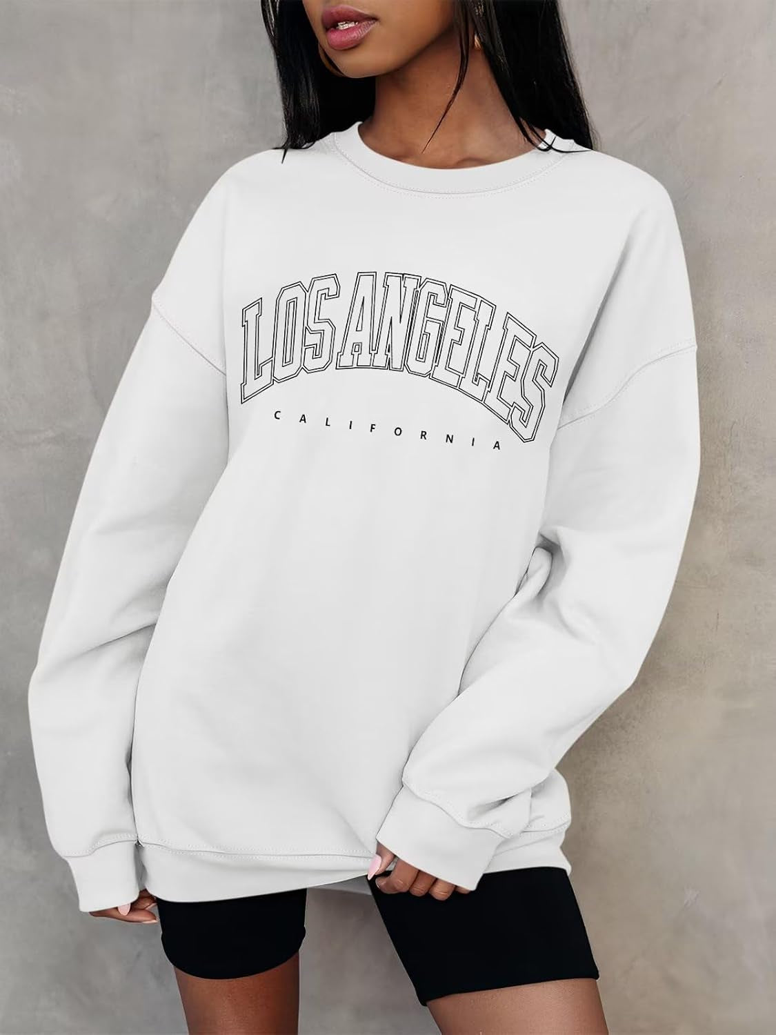 Women’S Casual Letter Graphic Print Long Sleeve Oversized Sweatshirt Tunic Tops Creweck Loose Tee T Shirts