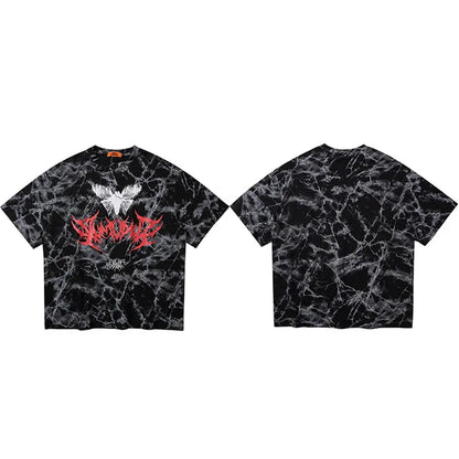 Hip Hop T Shirt Men 2025 Streetwear Oversize Dark Style Tshirt Short Sleeve Cotton Loose T-Shirt Summer Clothes Street Wear New