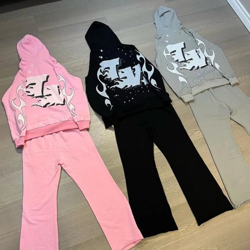 New Harajuku Gothic Pullover Hoodie Y2K Hoodies Men Hip-Hop Graphic Print Oversized Women Sweatshirt Street Wear Top Clothing