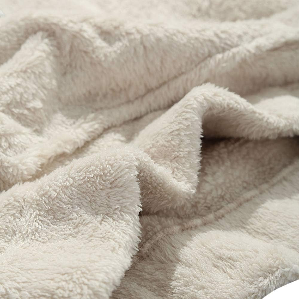 Men'S Solid Fluffy Sherpa Hoodie Oversized Hooded Pullover Winter Fuzzy Sweatshirt Outwear with Kangaroo Pocket
