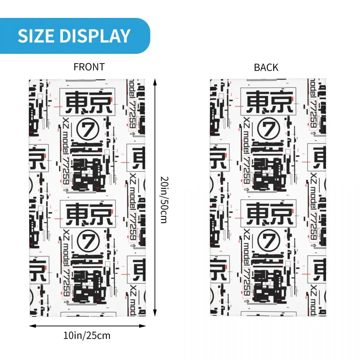 Custom Japanese Tokyo Techwear Bandana Neck Gaiter for Hiking Running Wrap Scarf Future Tech Street Wear Style Balaclava Warmer