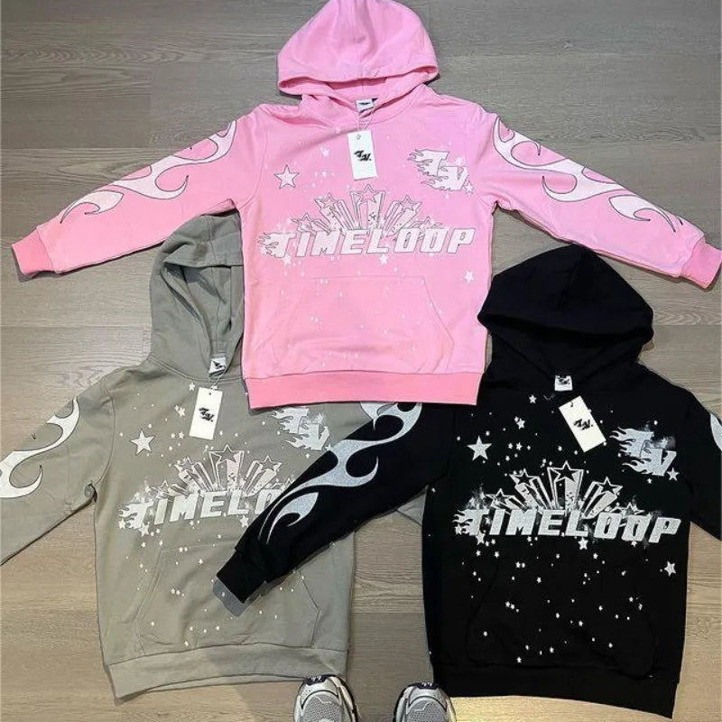 New Harajuku Gothic Pullover Hoodie Y2K Hoodies Men Hip-Hop Graphic Print Oversized Women Sweatshirt Street Wear Top Clothing