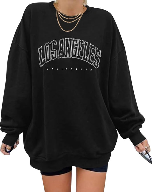 Women’S Casual Letter Graphic Print Long Sleeve Oversized Sweatshirt Tunic Tops Creweck Loose Tee T Shirts