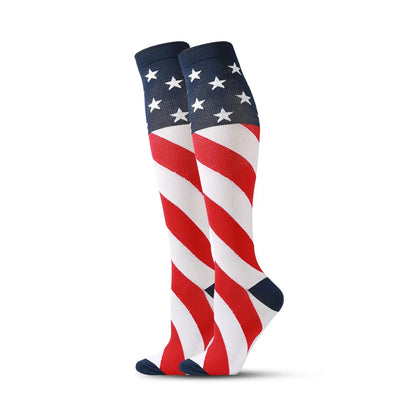Flame Compression Socks Leg Pressure Marathon Stockings Run Compress Street Wear Style Cool Men Women Flight Nylon Fire HUAYA