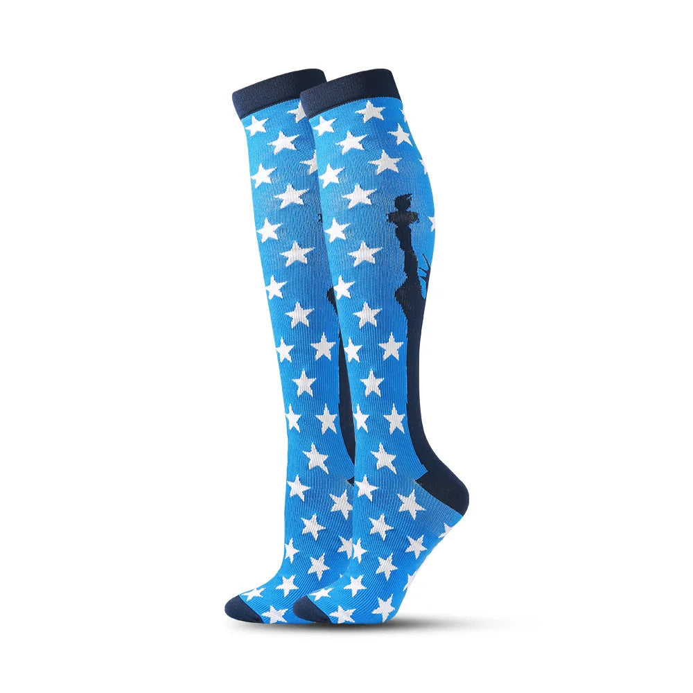 Flame Compression Socks Leg Pressure Marathon Stockings Run Compress Street Wear Style Cool Men Women Flight Nylon Fire HUAYA