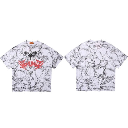 Hip Hop T Shirt Men 2025 Streetwear Oversize Dark Style Tshirt Short Sleeve Cotton Loose T-Shirt Summer Clothes Street Wear New