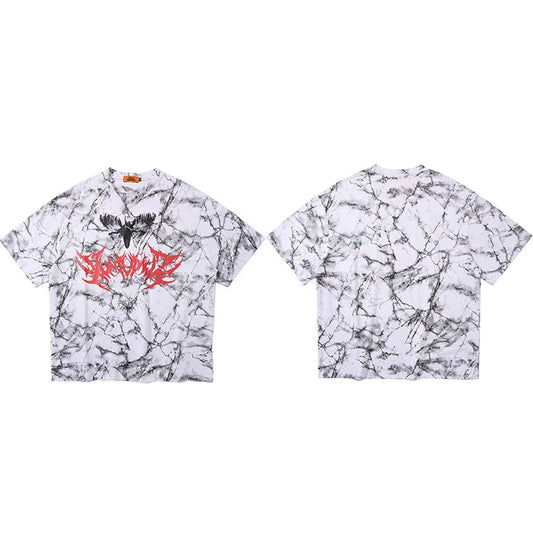 Hip Hop T Shirt Men 2025 Streetwear Oversize Dark Style Tshirt Short Sleeve Cotton Loose T-Shirt Summer Clothes Street Wear New