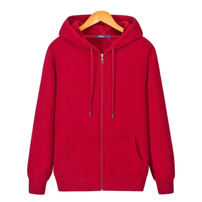 Good Quality Zip Hooded Women Sweatshirt Navy Blue Cotton Casual Street Wear Loose Spring Autumn Solid Color Hoodie Jacket