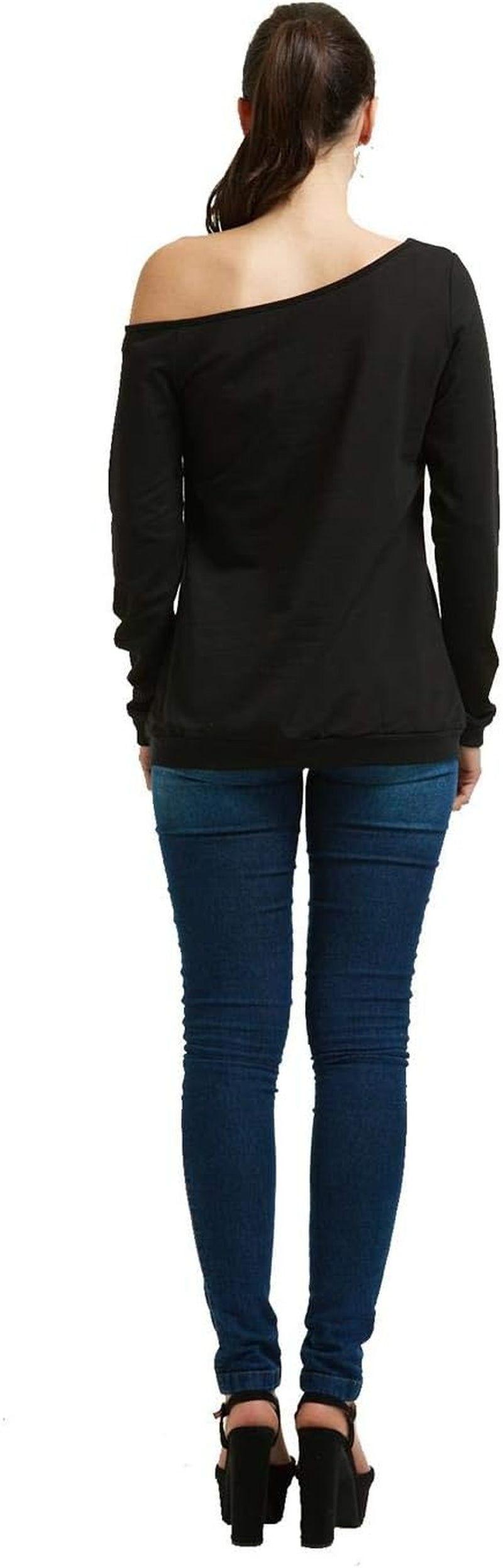 Woman’S Sweatershirt Lips Print Causal Blouse off the Shoulder Long Sleeve Loose Slouchy Pullover plus Size Tops