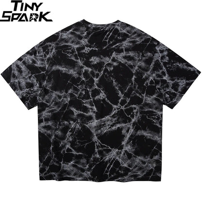Hip Hop T Shirt Men 2025 Streetwear Oversize Dark Style Tshirt Short Sleeve Cotton Loose T-Shirt Summer Clothes Street Wear New