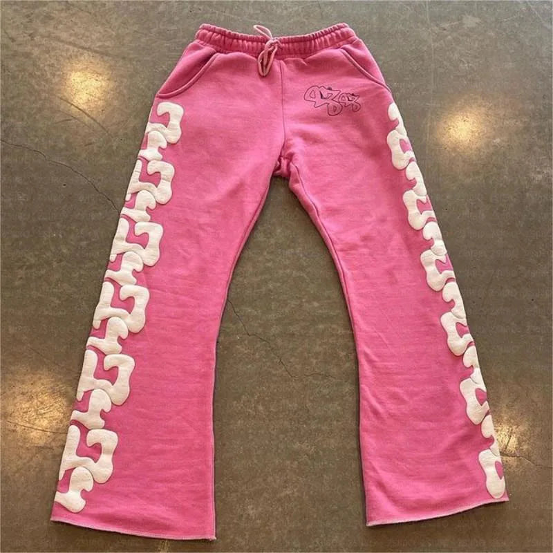 Y2K Workwear Pants Harajuku Fashion Casual Loose Pants Rock Straight Leg Wide Leg Pants Hip-Hop Street Wear Jogging Pants Women