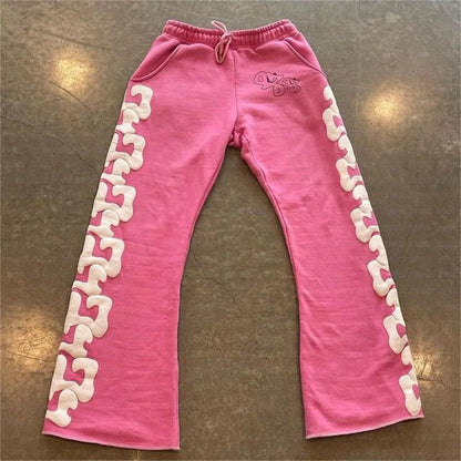 Y2K Workwear Pants Harajuku Fashion Casual Loose Pants Rock Straight Leg Wide Leg Pants Hip-Hop Street Wear Jogging Pants Women
