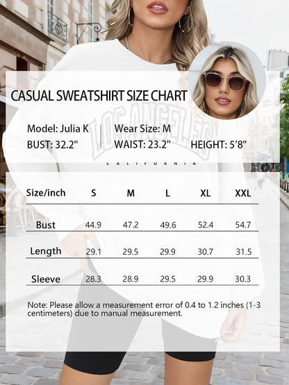 Women’S Casual Letter Graphic Print Long Sleeve Oversized Sweatshirt Tunic Tops Creweck Loose Tee T Shirts