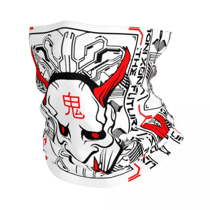 Custom Japanese Tokyo Techwear Bandana Neck Gaiter for Hiking Running Wrap Scarf Future Tech Street Wear Style Balaclava Warmer