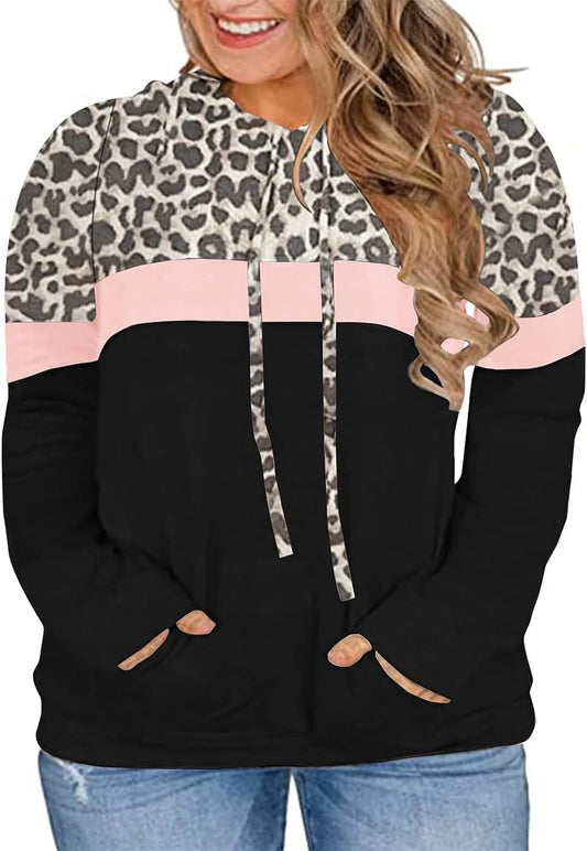 Women'S plus Size Hoodies Tie Dye Hoodie Long Sleeve Sweatshirts Drawstring Pullover Casual Sweater Top L-5XL