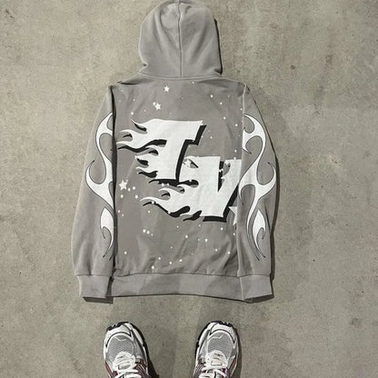 New Harajuku Gothic Pullover Hoodie Y2K Hoodies Men Hip-Hop Graphic Print Oversized Women Sweatshirt Street Wear Top Clothing