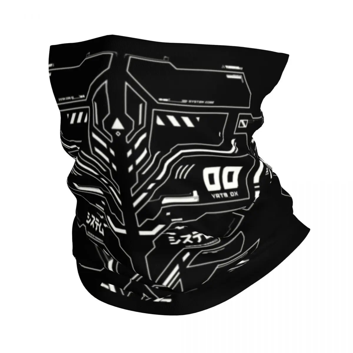 Custom Japanese Tokyo Techwear Bandana Neck Gaiter for Hiking Running Wrap Scarf Future Tech Street Wear Style Balaclava Warmer